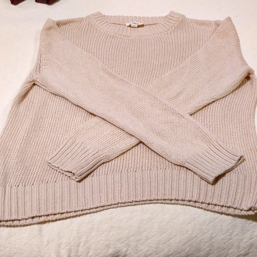 NWOT Pact Open Knit Sweater in Sand